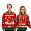 Geeksoutfit Retro Geek Sweater Ugly Christmas Jumper, Crew Neck Long Sleeve Holiday Knitwear for Men & Women