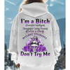 Edgy Gen X Flower Skull All Over Print Hoodie by Dog Mom Hat