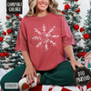 Splatter Snowflake Shirt Comfort Colors – Trendy Women's Christmas Tshirt by Dog Mom Hat