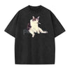 'Cat Smoke' Funny Animal Graphic Tee – Unisex Streetwear Cotton Comfort Shirt, Menswear Womenswear Cool Cat Tee