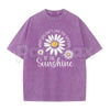 Be The Sunshine T-Shirt – Inspirational Vintage Washed Graphic Tee, Retro Positive Quote Lightweight Cotton Top, Aesthetic Sun Streetwear