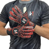 ONEKEEPER Finaty Red and White - Negative Cut Red and White Pro-Level Goalkeeper Gloves for Kids, Youth and Adults