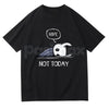 Hollow Knight "Nope Not Today" Bench Break T-Shirt - Ghost of Hallownest Sarcastic Graphic Tee, Premium 100% Cotton Cozy Gamer Shirt, Funny Indie Game "No" Mood Apparel, Soft Lived-In Unisex Gaming Top, Relatable Hollow Knight Fan Gift