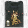 "WACKY CAT" Oversized Washed T-Shirt by Dog Mom Hat