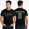 Never Forget September 11 Memorial Timeline T-Shirt – Patriotic Patriotic 9/11 Honor Unisex Cotton Tee