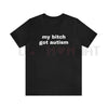 My Bit Got Autism' Dark Humor Ironic Meme Tee – Unisex Cotton Menswear, Trendy Gag Gift, Edgy Slogan T-Shirt by Dog Mom Hat