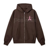 No Decaf Brown Zip-Up Hoodie – Coffee Lover Caffeine Statement, Unisex Pullover