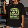 "I Am A Simple Man, I Like Doobies And Boobies" 420 Slogan T-Shirt – Funny Unisex Cotton Top by Dog Mom Hat