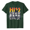 Cute Hiss Cats Rock Kittens T-Shirt - Funny Music Cat Lovers Men Tee, Kitty Rocking Graphic Apparel, Feline Rock and Roll Gift