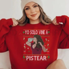 'Yo Solo Vine A Pistear' Ugly Christmas Style Sweatshirt by Dog Mom Hat