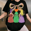 Witchy Halloween Shirt – Sanderson Sister T-Shirt, Coquette Bow, Salem Witches Retro Fall Outfit by Dog Mom Hat