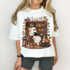 Retro Cozy Ghost Reading T-Shirt - Fall Library & Bookish Spooky Apparel by Dog Mom Hat