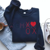 Minimalist XOXO Fine Line Heart Sweatshirt by Dog Mom Hat