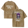 Spicy Brain Skull T-Shirt – Funny Neurospicy Mental Health Graphic Tee, Vintage Washed Edgy Skeleton Lightweight Cotton Meme Top