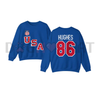 Retro USA Hockey Jack Hughes #86 Sweatshirt by Dog Mom Hat