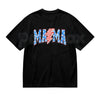 Mama Checkered Lightning Bolt T-Shirt – Retro Rocker Mom Graphic Tee