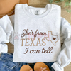 "She's from Texas" Embroidered Sweatshirt by Dog Mom Hat