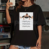 "Thank You" Ironic Meme T-Shirt - Retro Plastic Bag Aesthetic Graphic Tee, Funny Have a Nice Day Shirt, Urban Ironic Streetwear Top, Cursed Image Aesthetic Apparel, Premium Cotton Unisex Viral Humor Tee