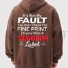 "It's Not My Fault" Sarcastic Hoodie by Dog Mom Hat