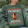 "Mildly Irritated" Funny Meme Ugly Christmas Sweatshirt by Dog Mom Hat