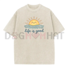 Holafish Acid Wash Vintage T-Shirt – Premium Heavy Cotton Crew Neck Tee by Dog Mom Hat