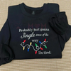 Funny Christmas Embroidered Sweatshirt by Dog Mom Hat