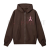 "No Decaf" Brown Zip-Up Hoodie – Coffee Lover Statement by Dog Mom Hat