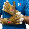 ONEKEEPER Viper Gold and White - Strap or Strapless Negative Cut  Pro-Level Goalkeeper Gloves for Kids, Youth and Adults