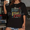 Men's "Here Fishy Fishy" Angler T-Shirt - Dedicated Fisherman Humor Tee, Salty Sea Dog Graphic Shirt, Outdoor Sportswear Gift
