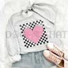Retro Checkered Heart Sweatshirt by Dog Mom Hat