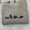 Black Christmas Cats Embroidered Sweatshirt – Cozy Holiday Cat Mom Crewneck