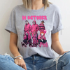 Horror "In October We Wear Pink" Shirt – Movie Killer Tee by Dog Mom Hat