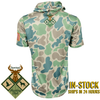 Seamhead Hunting Club HyperMAX Short Sleeve Camo Baseball Hoodie by Seamhead Swag