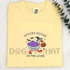 Embroidered Spooky Goose Comfort Colors® T-Shirt – Witchy Silly Goose Lover Tee by Dog Mom Hat