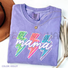 Lightning Checkered Neon Mama T-Shirt by Dog Mom Hat