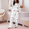 ChicMe Women's Floral Print Round Neck Long Sleeve Top and Casual Floral Pants Sets With Pockets by Dog Mom Hat