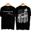 Freedom "Faith Over Fear" T-Shirt – We Wear Red On October, Patriotic American Flag Tee, Gift for Men & Women by Dog Mom Hat