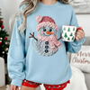 Yarnaby the Snowman Knit Graphic Crewneck by Dog Mom Hat
