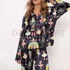 Women's Nutcracker Ballet Print Satin Pajama Set by Dog Mom Hat
