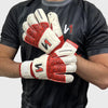 ONEKEEPER VECTOR White and Red - Hybrid Cut High-Performance Goalkeeper Gloves for Youth and Adults