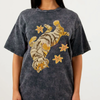 Lazy Tiger Unisex Vintage Washed T-Shirt – Funny Retro Streetwear Tee Gift for Him/Her by Dog Mom Hat