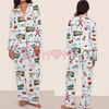 Women's Elegant Christmas Pajama Set – Long Sleeve Top & Pants, Comfortable Home Wear, Cute Holiday Gift Idea by Dog Mom Hat
