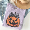 Comfort Colors® Jack o' Lantern Shirt – Preppy Coquette Halloween T-Shirt, Women's Pumpkin Bow Tee by Dog Mom Hat