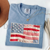 Retro American Flag Shirt – Faux Patchwork USA Tee by Dog Mom Hat