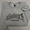 Spooky Season Halloween Cat Bats Spiderweb Embroidered Spooky Season Sweatshirt