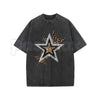 Outing Street Tee Unisex Acid Wash T-Shirt – Retro Urban Streetwear Graphic Top, Vintage Faded Lightweight Cotton Casual Tee