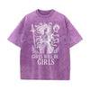 Girls Will Be Girls Medusa T-Shirt – Oversize Unisex Washed Graphic Tee, Lightweight Retro Greek Mythology Streetwear