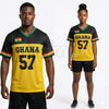 Ghana 57 Number Colorblock Mesh Eye Tee – American Retro Casual Style Sportswear for Men & Women