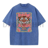 Wayii Fashion Acid Wash Vintage "The Heavens" Tiger T-Shirt by Dog Mom Hat