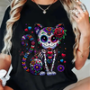 Dia de Los Muertos Cinco de Mayo Cat Sugar Skull T-Shirt – Mexican Fiesta Graphic Tee by Dog Mom Hat